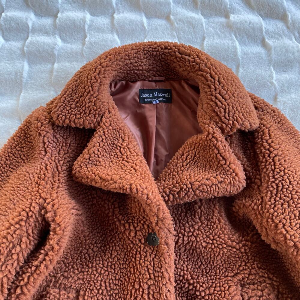🔥Beth Dutton Yellowstone Jason Maxwell Faux Fur Sherpa Teddy Coat Oversized M - Picture 7 of 13